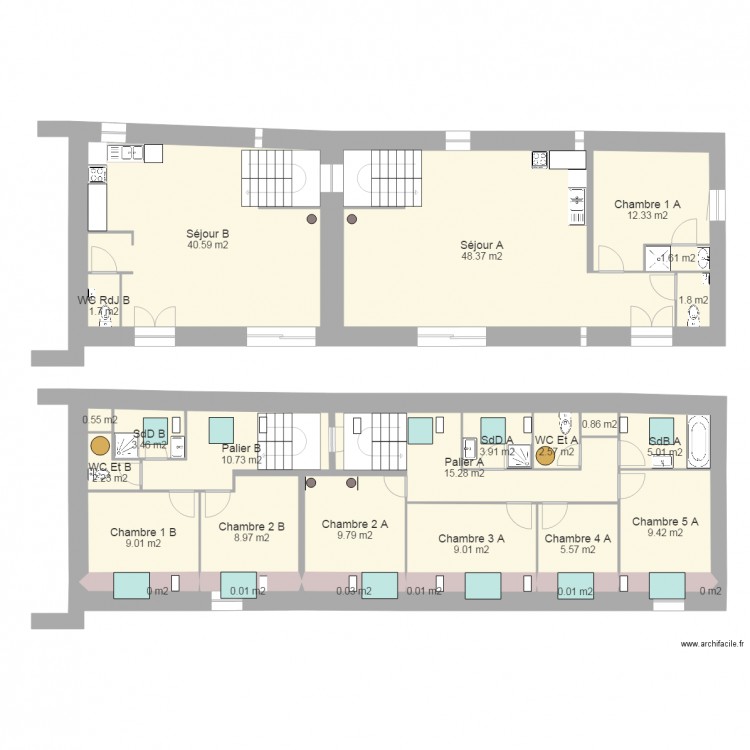 Laugny 2015 11 17 avec correction sous pente et velux. Plan de 0 pièce et 0 m2