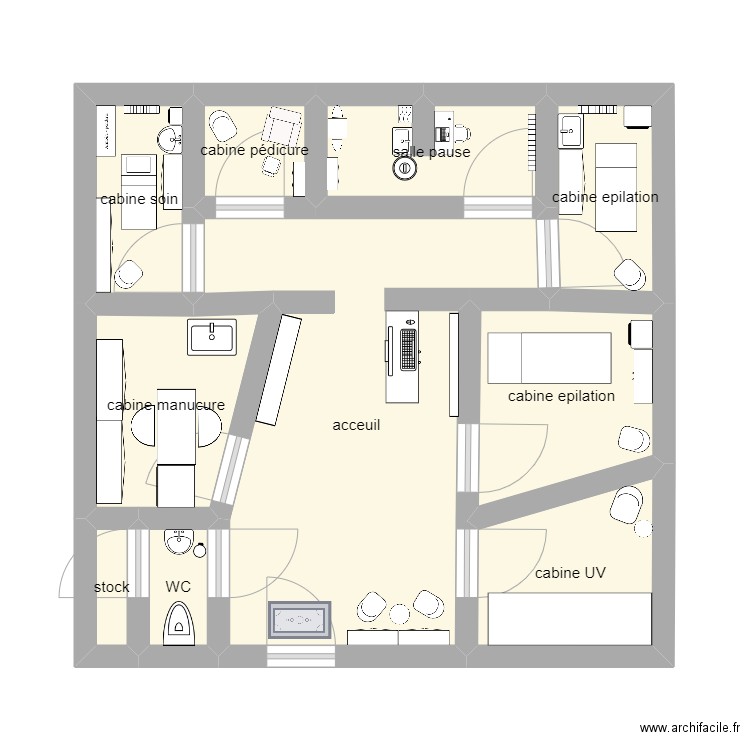 institut té. Plan de 0 pièce et 0 m2