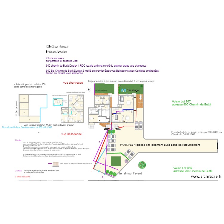 MAISON st ismier PLANS travaux 7 mars 2019 ok à valider bornage sans vis à vis 3. Plan de 0 pièce et 0 m2