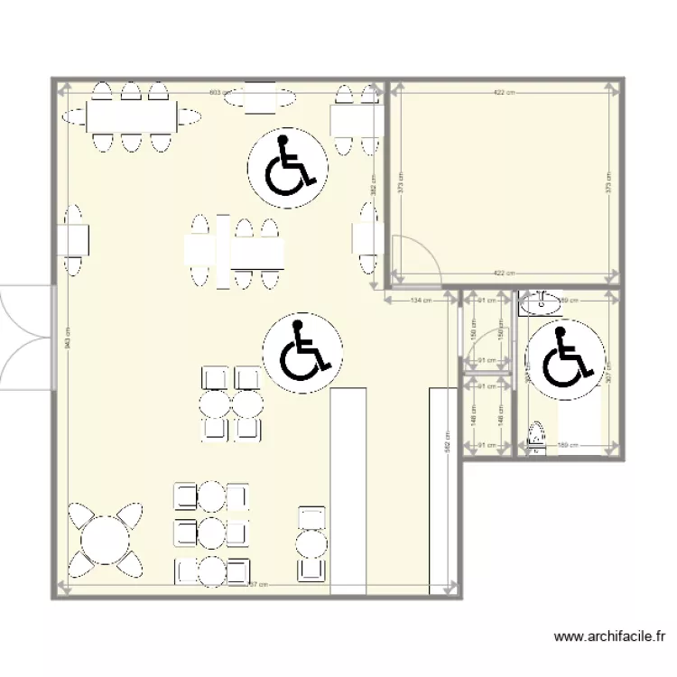 COSY CORNER Plan Projet&eacute; WC. Plan de 