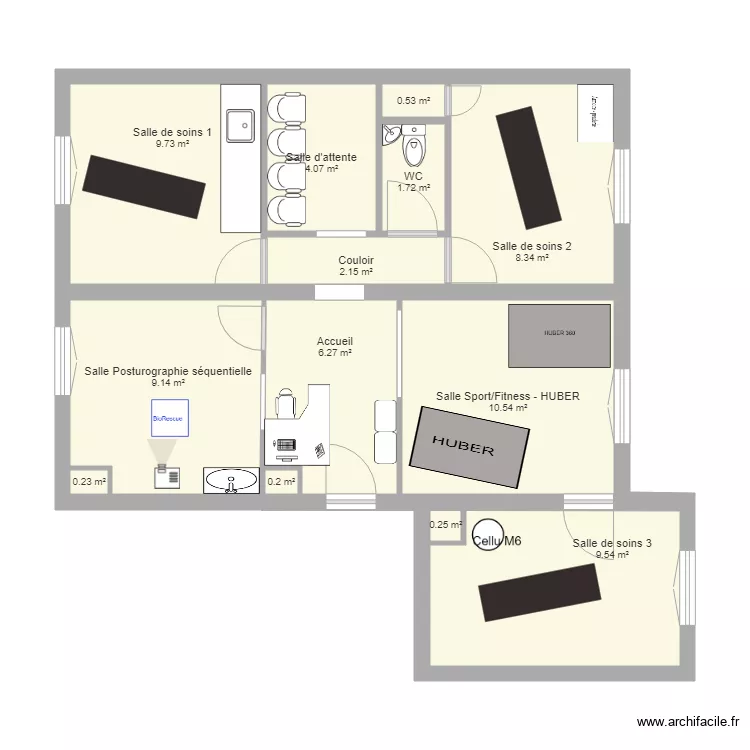 Plan Cabinet kin&eacute;. Plan de 