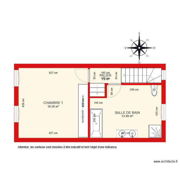 BI 5725 1er étage coté. Plan de 0 pièce et 0 m2