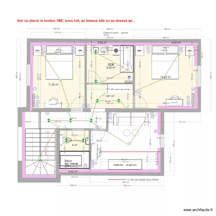 LEROUX LA BAULE R+1 Electricit&eacute; 18;04.2023 option 2. Plan de 