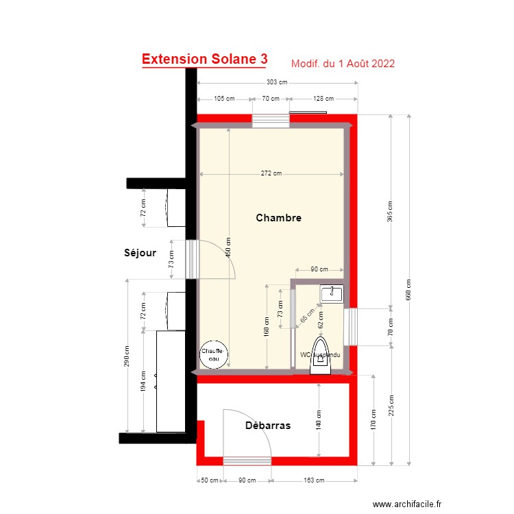 wc 2. Plan de 4 pièces et 12 m2