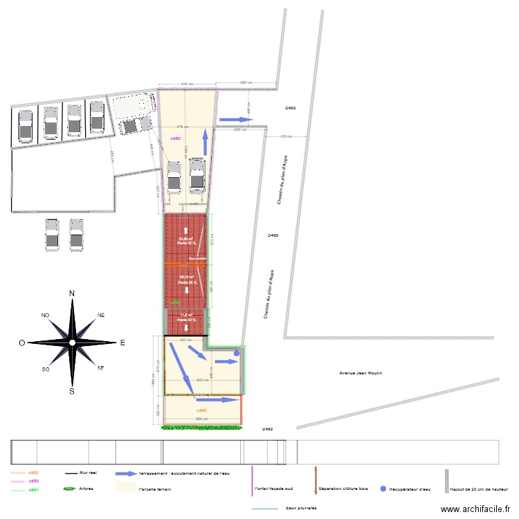 plan de masse projeté. Plan de 0 pièce et 0 m2