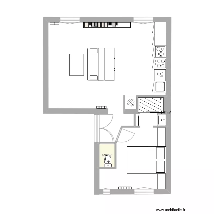 Jeanne final. Plan de 2 et 1 m² Jeanne final. Plan de 2 et 1 m²