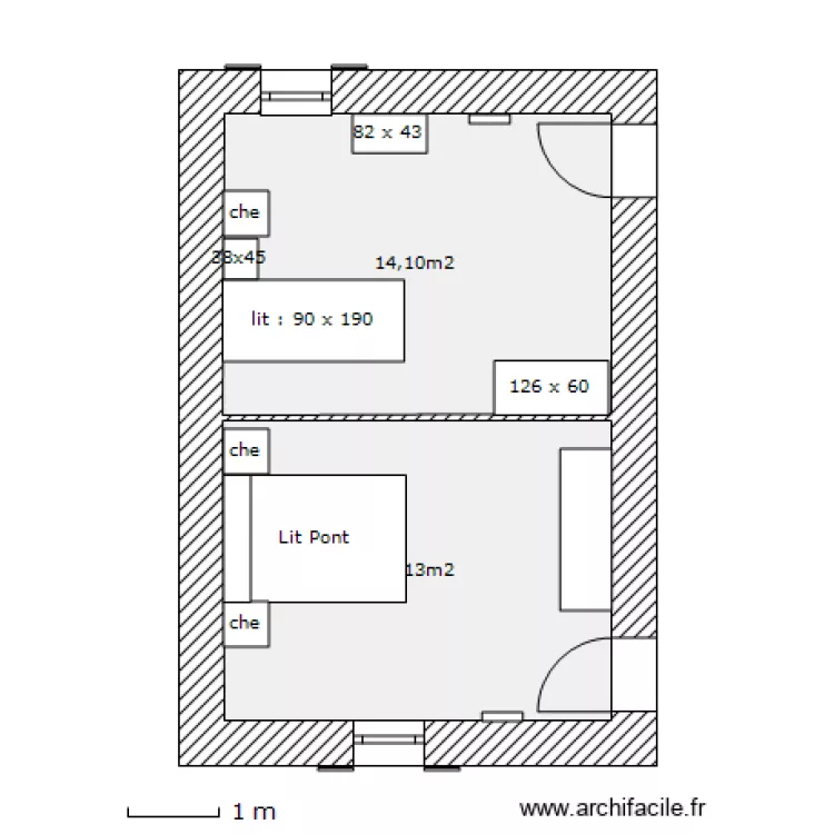 chambres. Plan de 