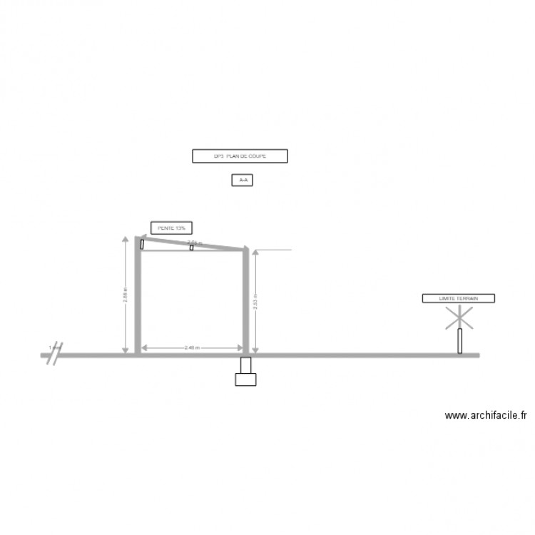 PLAN COUPE kevin. Plan de 0 pièce et 0 m2