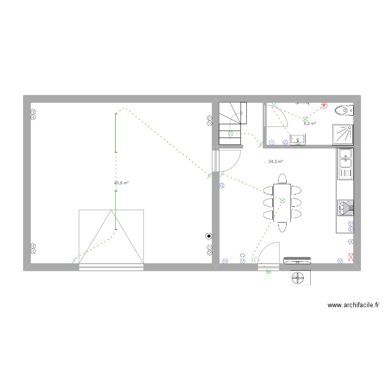 Julien REGNAULD. Plan de 8 pièces et 175 m2