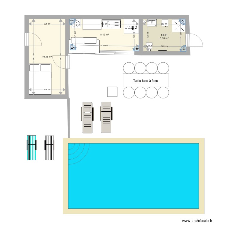 PoolHouseBas. Plan de 0 pièce et 0 m2