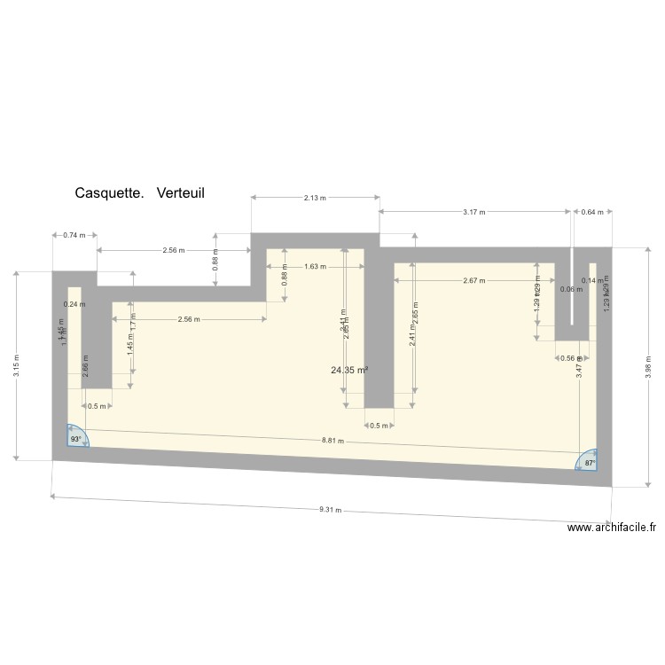 Verteuil Casquette rdc. Plan de 0 pièce et 0 m2