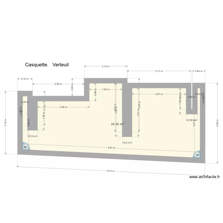Verteuil Casquette rdc. Plan de 