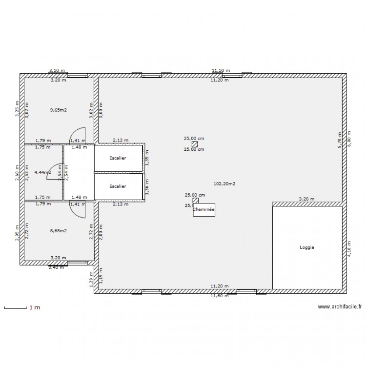 Maison - plan étage existant. Plan de 0 pièce et 0 m2