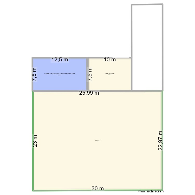 admin. Plan de 3 pièces et 859 m2