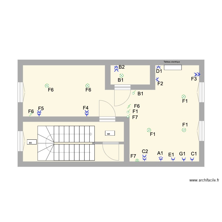 mexico 1. Plan de 3 pièces et 38 m2