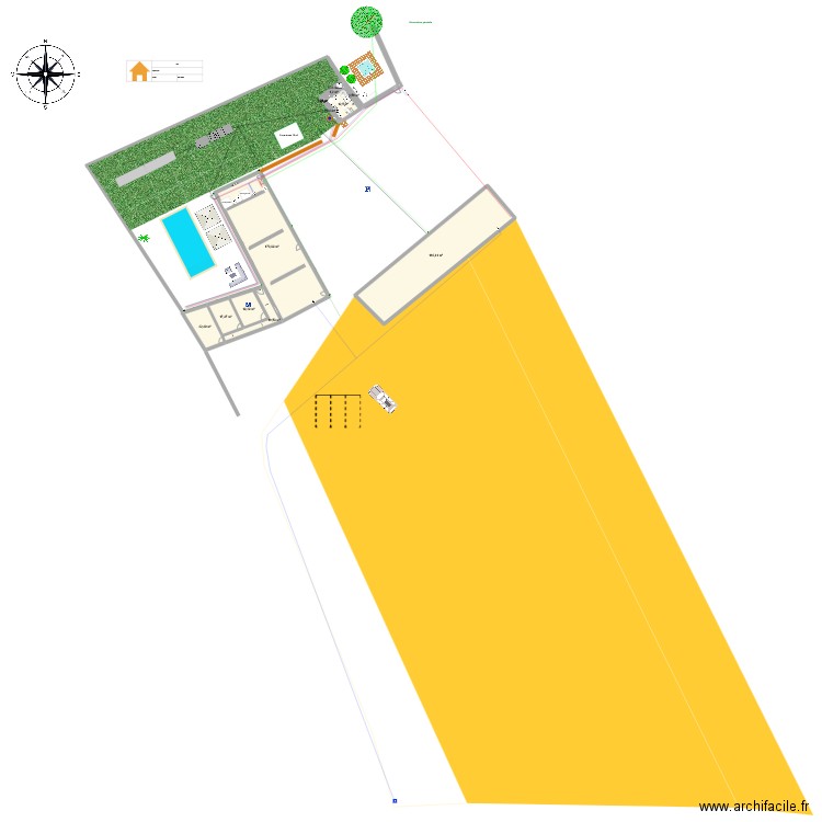 Matrice cadastrale. Plan de 16 pièces et 859 m2