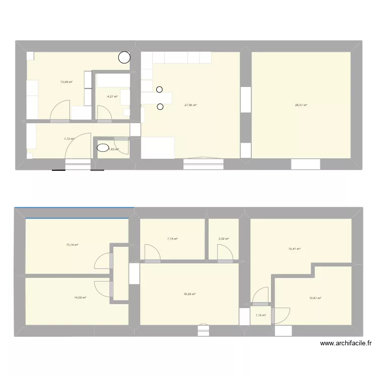 les lucs rez de chauss&eacute;e &eacute;tage. Plan de 