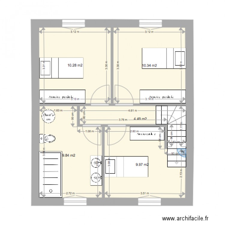 PLAN BATI FRANCE ETAGE. Plan de 0 pièce et 0 m2