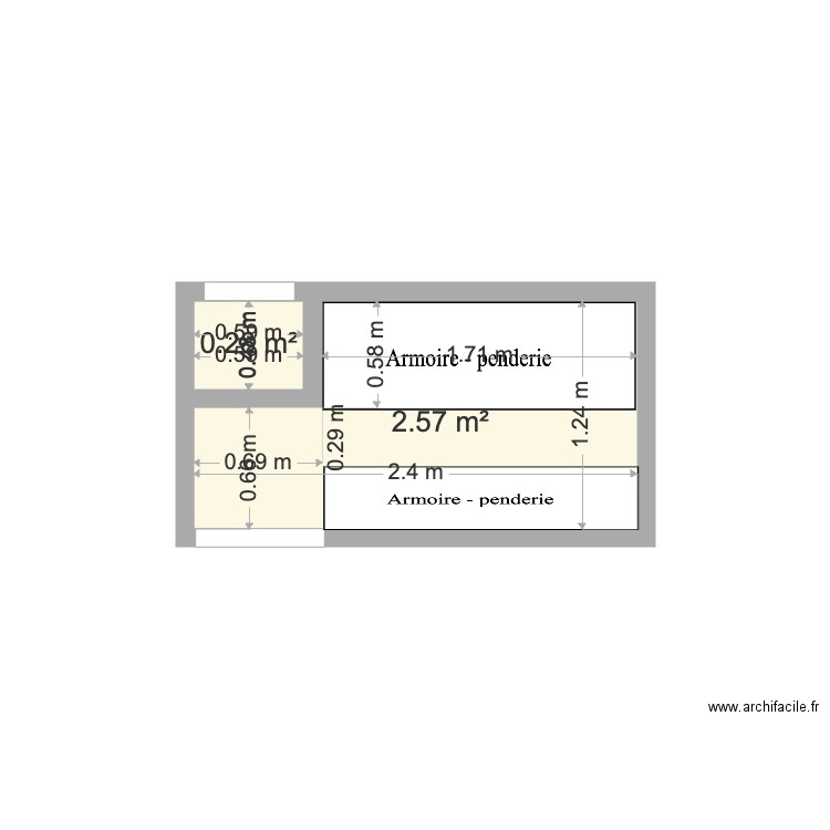 Dressing. Plan de 0 pièce et 0 m2