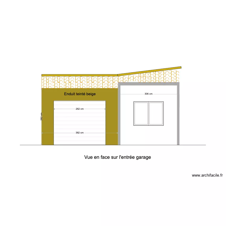 Coupe sur entr&eacute;e garage. Plan de 