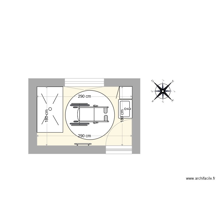 salle de bain . Plan de 1 pièce et 5 m2