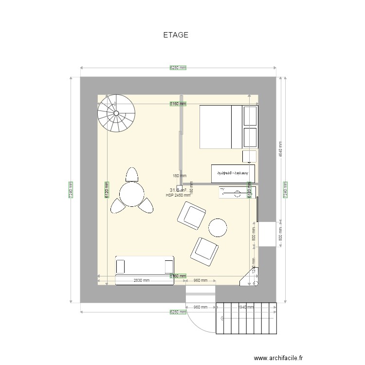 ETAGE. Plan de 0 pièce et 0 m2