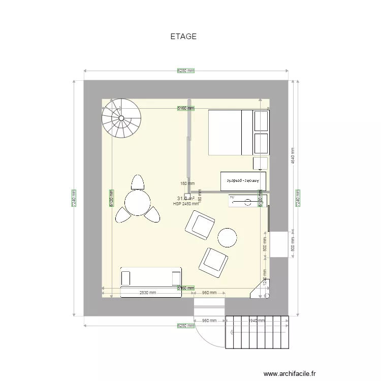 ETAGE. Plan de 