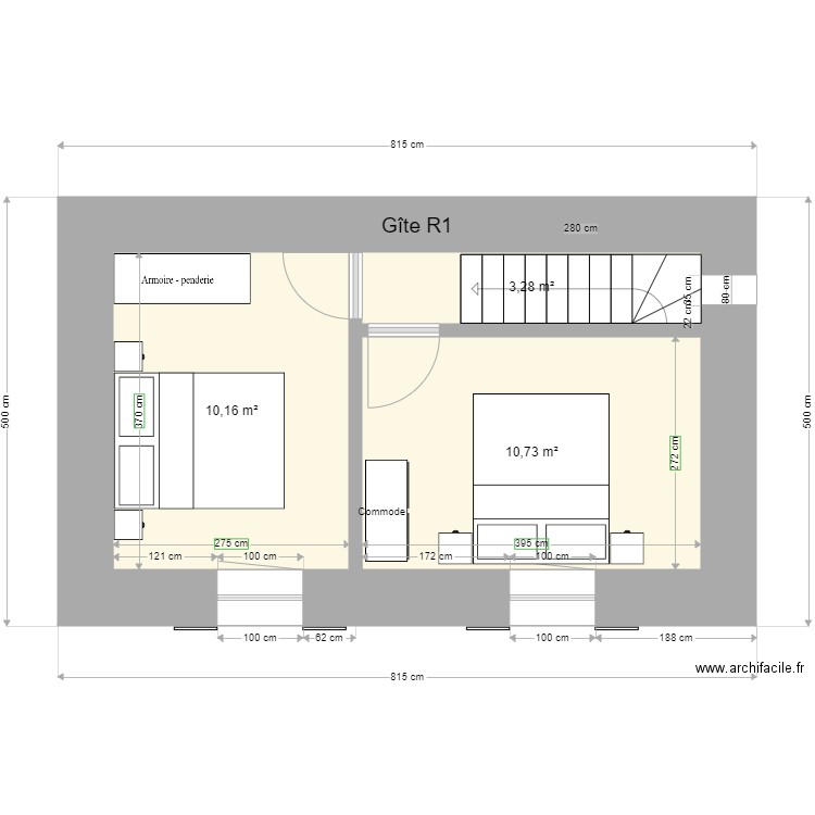 Gite R1 b2. Plan de 0 pièce et 0 m2