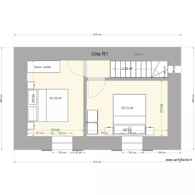 Gite R1 b2. Plan de Gite R1 b2. Plan de
