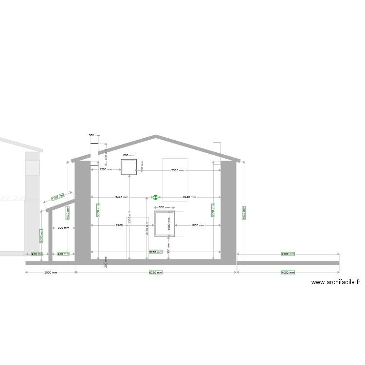 Façade SUD . Plan de 0 pièce et 0 m2