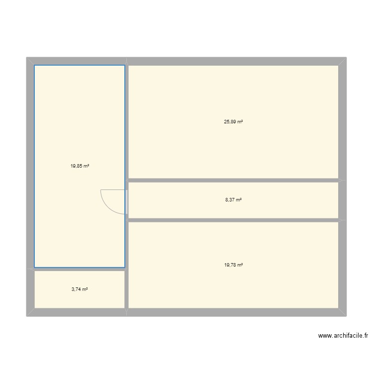 klkl. Plan de 5 pièces et 78 m2