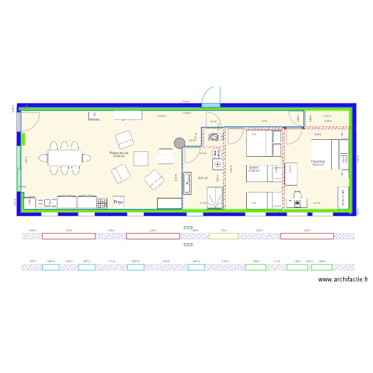 Loft aménagement  final . Plan de 0 pièce et 0 m2