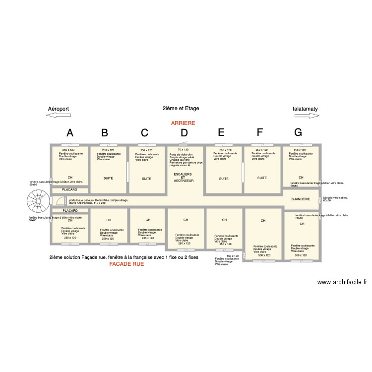 Ouvertures Chambres 2ième ET. Plan de 0 pièce et 0 m2