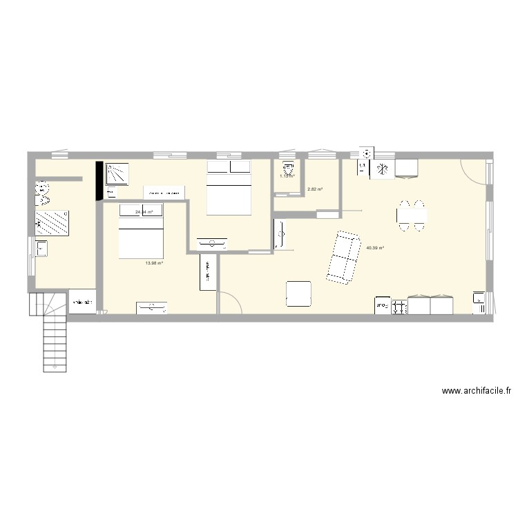 case à pêche murs et mobilier. Plan de 0 pièce et 0 m2