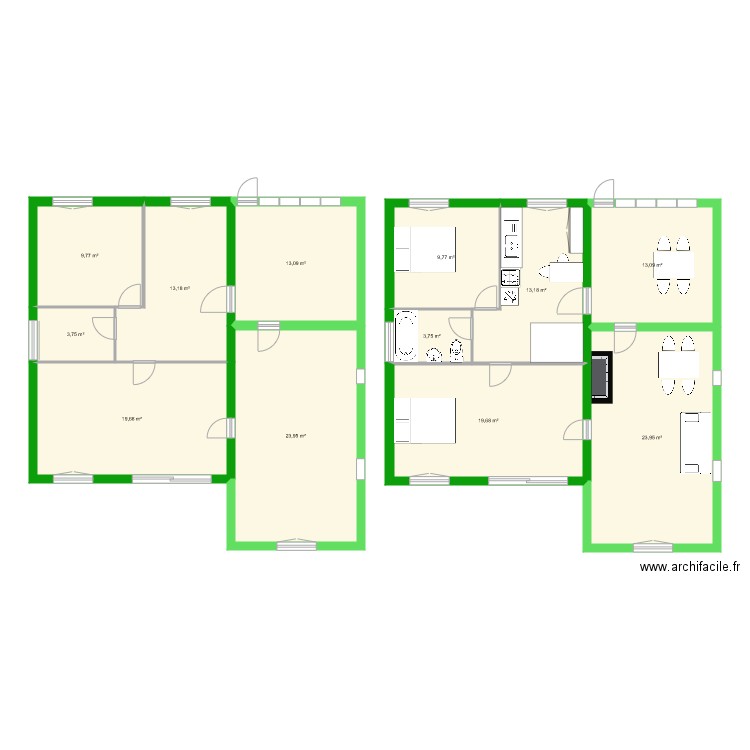 Plan avant. Plan de 12 pièces et 167 m2