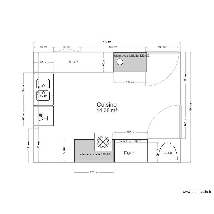 cuisine. Plan de 0 pièce et 0 m2