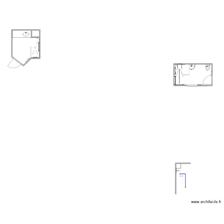 Salle de bain. Plan de 3 pièces et 11 m2