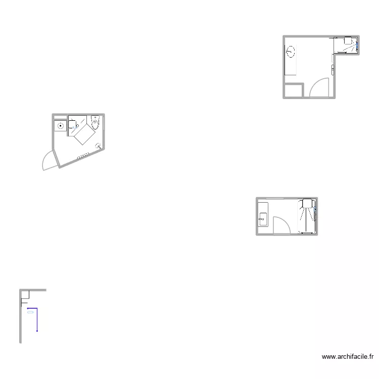 Salle de bain. Plan de 5  et 18 m²