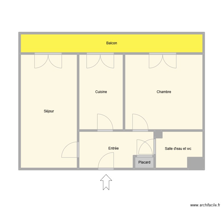 7363. Plan de 9 pièces et 61 m2