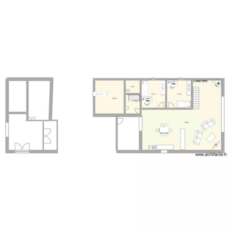 maison saint jean. Plan de 5  et 133 m²