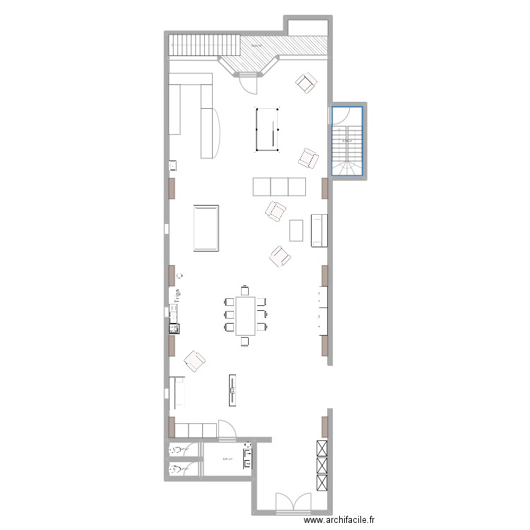Umbrella Academy. Plan de 5 pièces et 30 m2