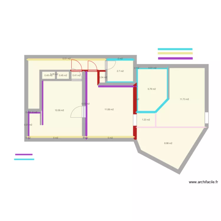 ETAGE DROIT am&eacute;nag&eacute; cotes. Plan de 