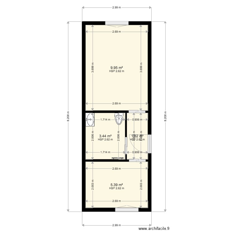 APPARTEMENT PHILIPPE EQUERRE. Plan de 0 pièce et 0 m2