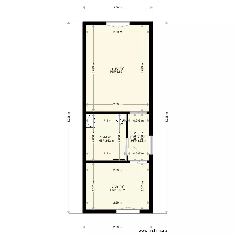 APPARTEMENT PHILIPPE EQUERRE. Plan de 
