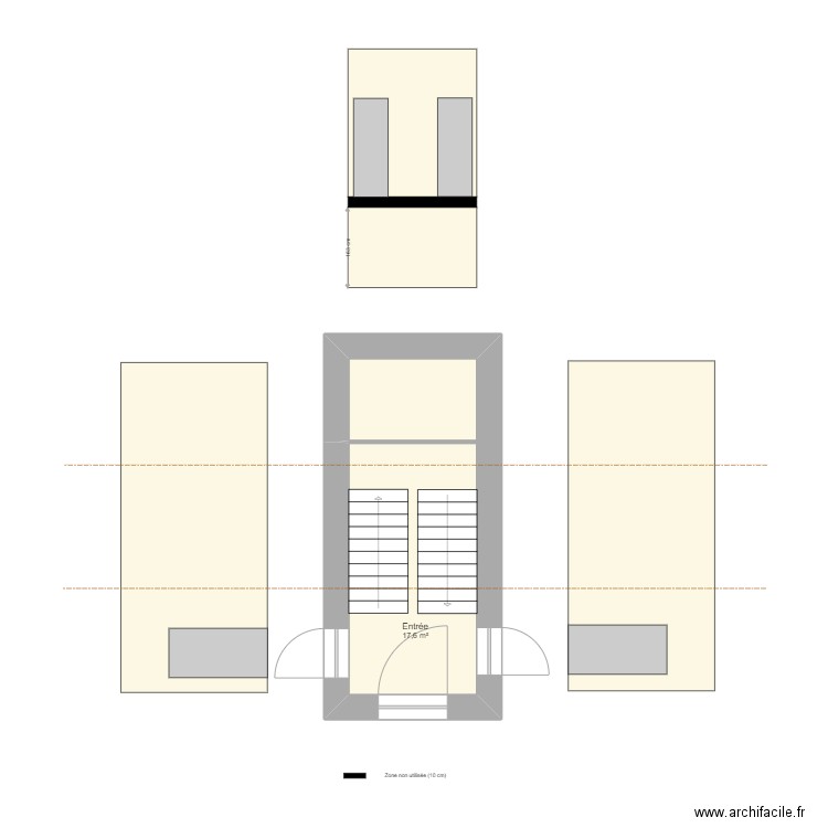 Nicolas Jeanne Niv.0 V&V Hall. Plan de 1 pièce et 18 m2