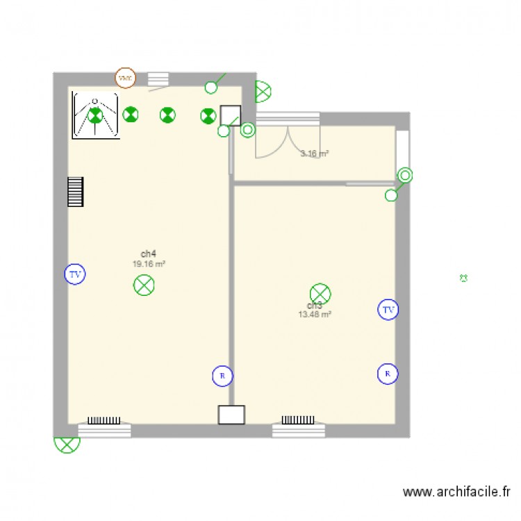 chambre 3 et 4 lumiere. Plan de 0 pièce et 0 m2