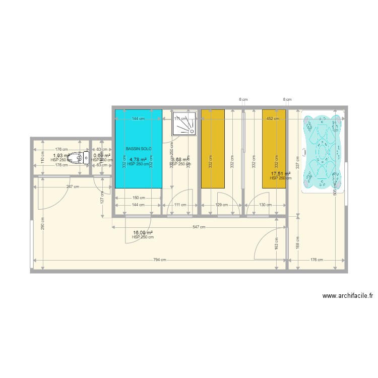 GUADELOUPE LOCAL 1 47M2. Plan de 6 pièces et 45 m2