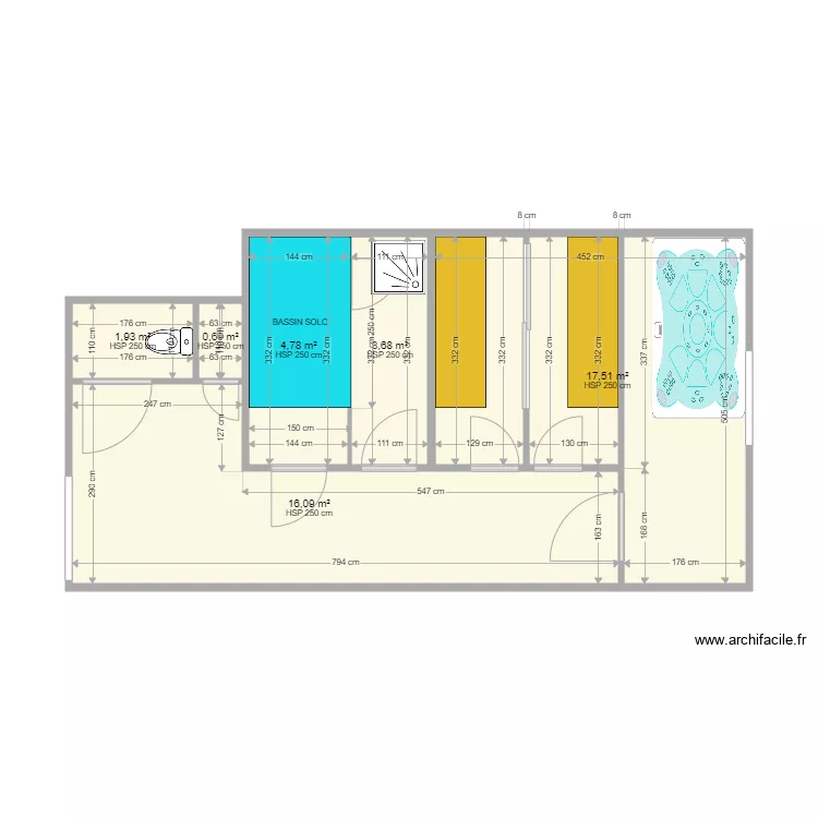 GUADELOUPE LOCAL 1 47M2. Plan de 