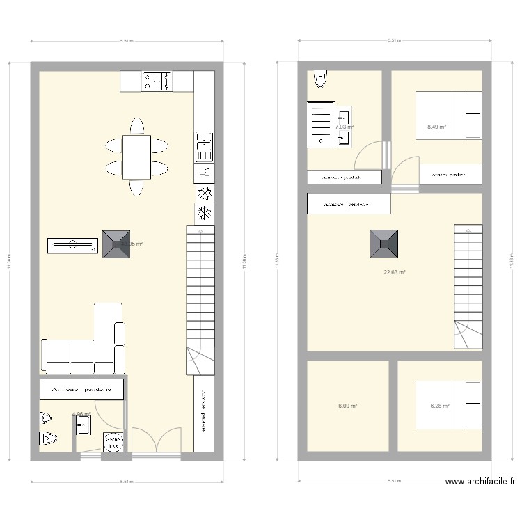 CASA GALAROZA. Plan de 7 pièces et 104 m2