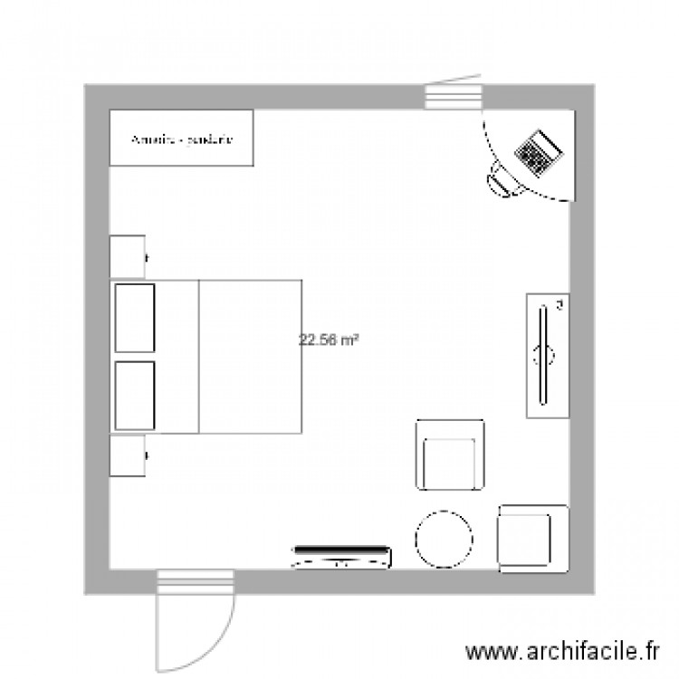 Chambre hôtel 4 étoiles. Plan de 0 pièce et 0 m2